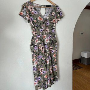 Green Floral Romper/Jumpsuit